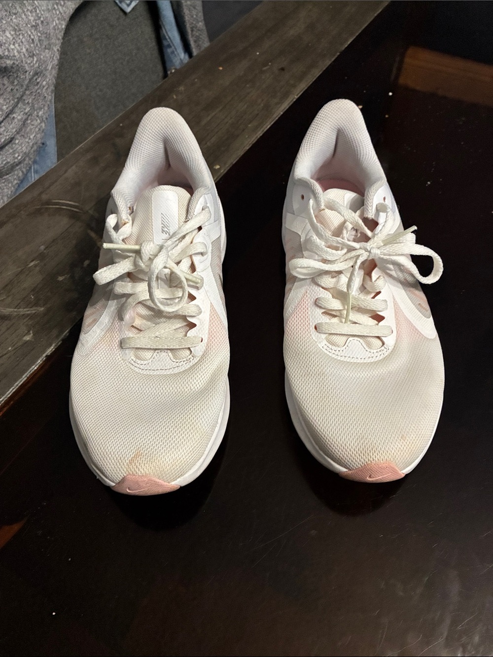 Nike Women’s White and Pink Low-Top Running Sneakers